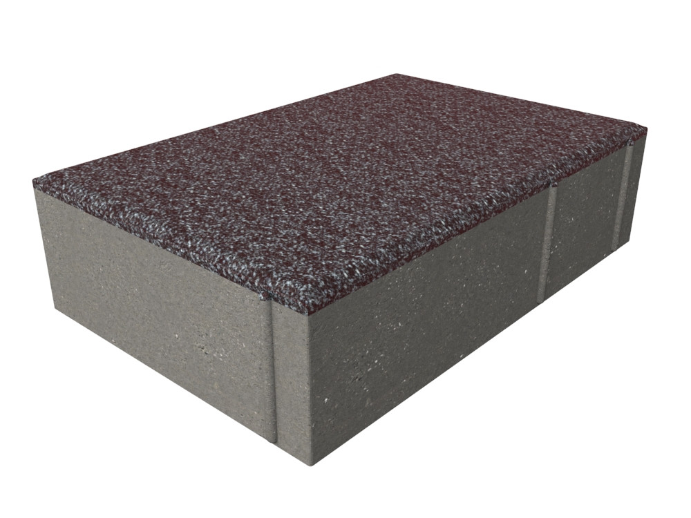 Тротуарная плитка «Кирпичик» бурый гранит 300x200x80